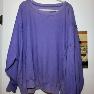 American Eagle Outfitters Purple V-Neck Sweater